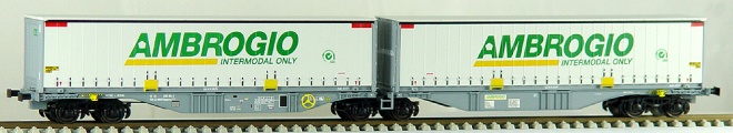 Articulated Container car type Sggmrss 90 of Ambrogio loaded with containers<br /><a href='images/pictures/ACME/90056.JPG' target='_blank'>Full size image</a>